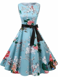 Gardenwed Women's Audrey Hepburn Rockabilly Vintage Dress 1950s Retro Cocktail Swing Party Dress