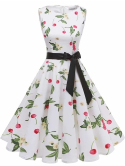 Gardenwed Women's Audrey Hepburn Rockabilly Vintage Dress 1950s Retro Cocktail Swing Party Dress