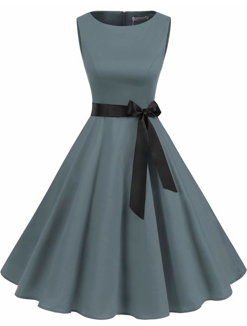 Gardenwed Women's Audrey Hepburn Rockabilly Vintage Dress 1950s Retro Cocktail Swing Party Dress