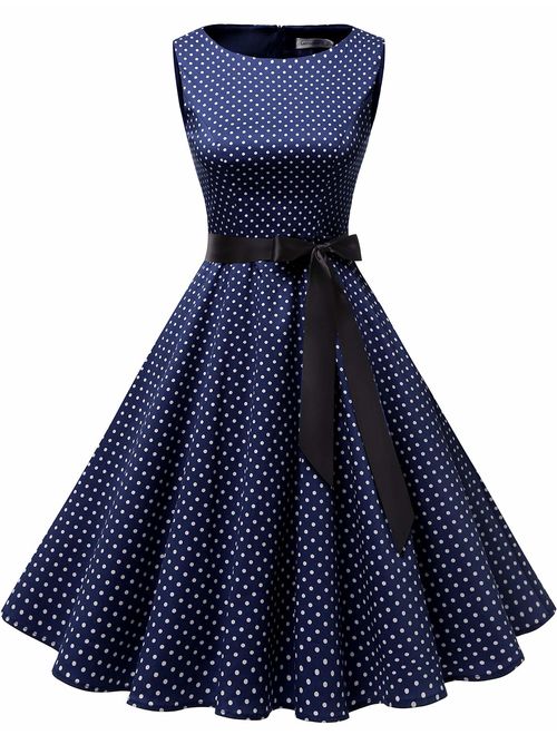 Gardenwed Women's Audrey Hepburn Rockabilly Vintage Dress 1950s Retro Cocktail Swing Party Dress