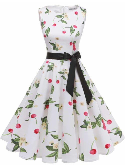 Gardenwed Women's Audrey Hepburn Rockabilly Vintage Dress 1950s Retro Cocktail Swing Party Dress