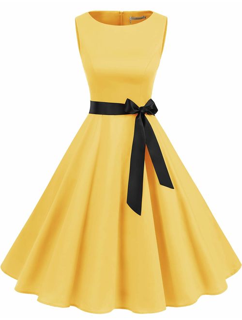 Gardenwed Women's Audrey Hepburn Rockabilly Vintage Dress 1950s Retro Cocktail Swing Party Dress