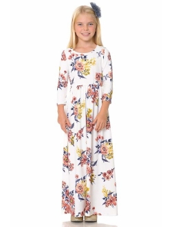 Pastel by Vivienne Honey Vanilla Girls' Fit and Flare Maxi Dress with Easy Removable Label