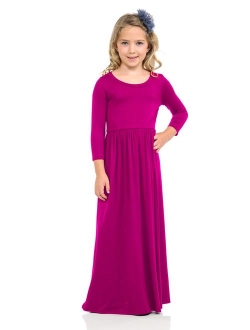 Pastel by Vivienne Honey Vanilla Girls' Fit and Flare Maxi Dress with Easy Removable Label