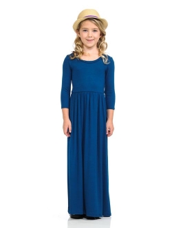 Pastel by Vivienne Honey Vanilla Girls' Fit and Flare Maxi Dress with Easy Removable Label