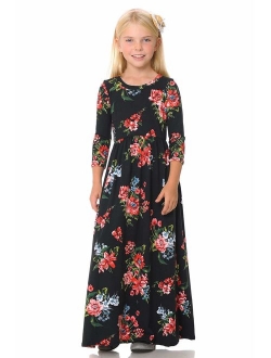 Pastel by Vivienne Honey Vanilla Girls' Fit and Flare Maxi Dress with Easy Removable Label