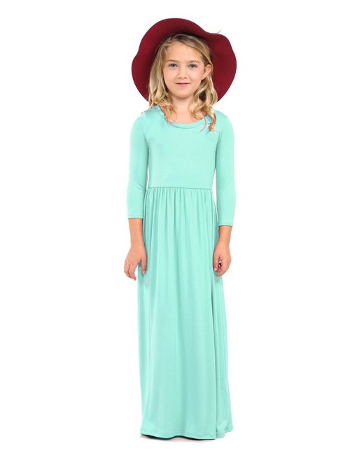 Pastel by Vivienne Honey Vanilla Girls' Fit and Flare Maxi Dress with Easy Removable Label