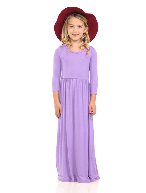 Pastel by Vivienne Honey Vanilla Girls' Fit and Flare Maxi Dress with Easy Removable Label