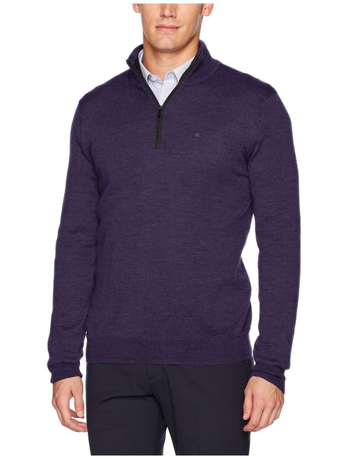 Calvin Klein Men's Merino Quarter Zip Sweater