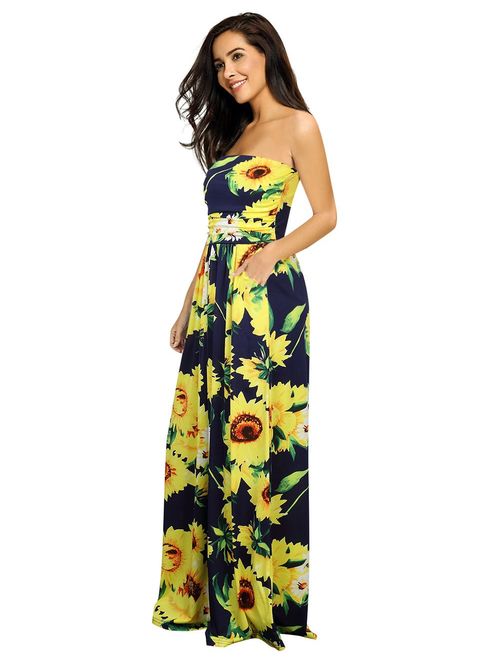 Leadingstar Women's Floral Casual Beach Party Maxi Dress