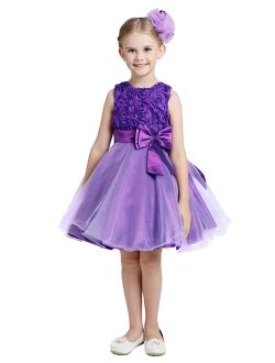 Acecharming Little Girls Tutu 3D Rose Flower Dress for Toddler Girls