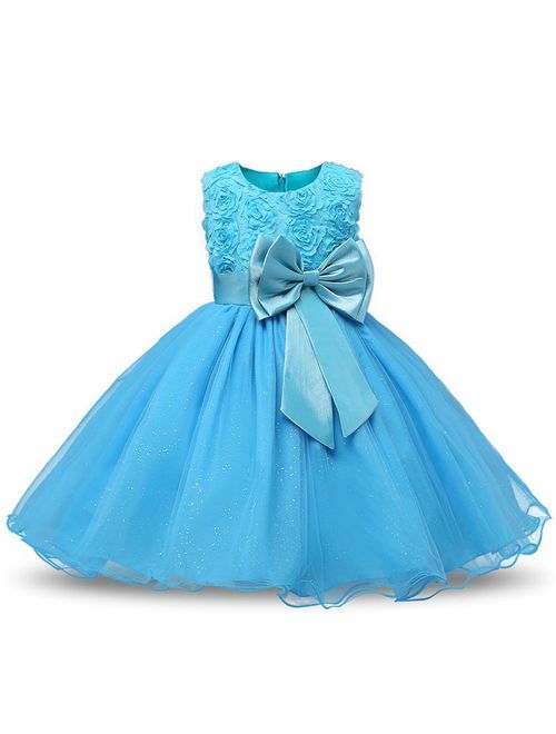 Acecharming Little Girls Tutu 3D Rose Flower Dress for Toddler Girls