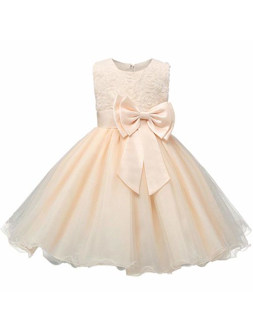 Acecharming Little Girls Tutu 3D Rose Flower Dress for Toddler Girls