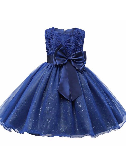 Acecharming Little Girls Tutu 3D Rose Flower Dress for Toddler Girls