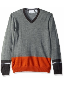 Men's Merino Sweater V-Neck Stripes