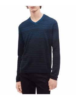 Men's Merino Sweater V-Neck Stripes