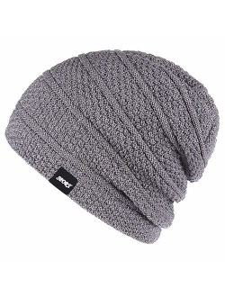 Bodvera Winter Knit Wool Warm Hat Thick Soft Stretch Slouchy Beanie Skully Cap