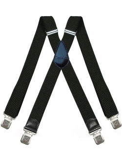 Mens Suspenders Very Strong Clips Heavy Duty Braces Big and Tall X Style