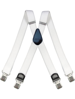 Mens Suspenders Very Strong Clips Heavy Duty Braces Big and Tall X Style