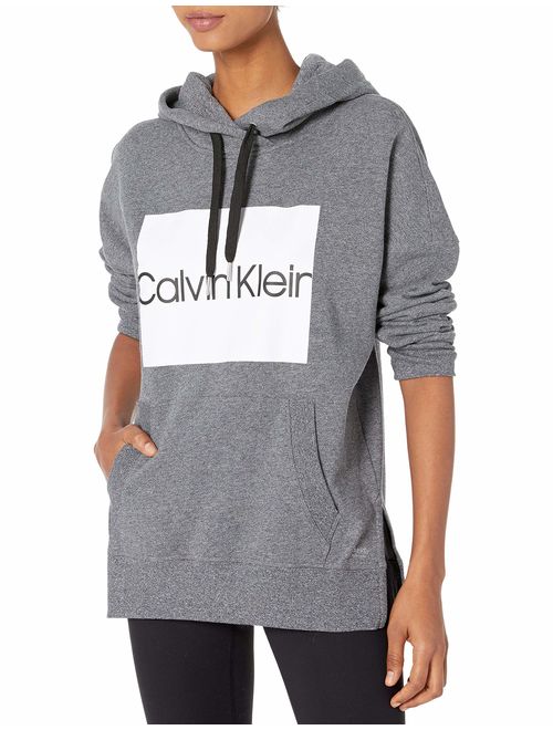 Calvin Klein Women's Box Logo Long Sleeve Boxy Pullover