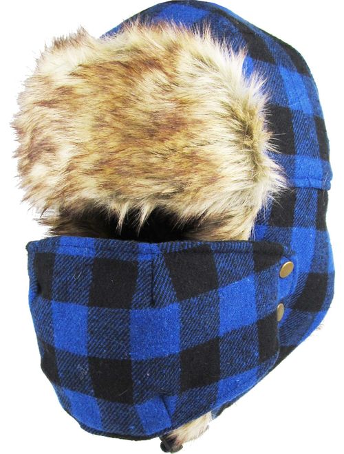 Unisex Winter Trooper Hat Collection for Men and Women Lumberjack Ushanka Ear Flap Chin Strap and Windproof Mask