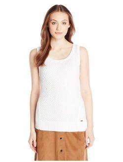 Women's Sleeveless Open-Stitch Sweater