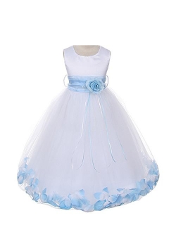 Dempsey Marie 21 Colors Satin Bodice Communion Flower Girl Pageant Petal Dress: Infant-14