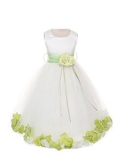 Dempsey Marie 21 Colors Satin Bodice Communion Flower Girl Pageant Petal Dress: Infant-14