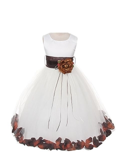 Dempsey Marie 21 Colors Satin Bodice Communion Flower Girl Pageant Petal Dress: Infant-14