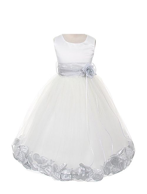 Dempsey Marie 21 Colors Satin Bodice Communion Flower Girl Pageant Petal Dress: Infant-14