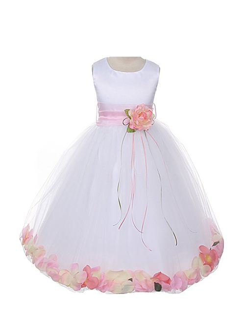 Dempsey Marie 21 Colors Satin Bodice Communion Flower Girl Pageant Petal Dress: Infant-14