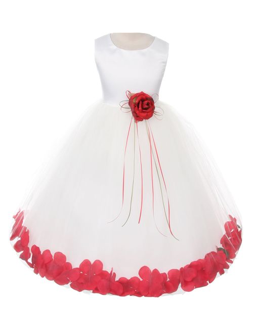 Dempsey Marie 21 Colors Satin Bodice Communion Flower Girl Pageant Petal Dress: Infant-14