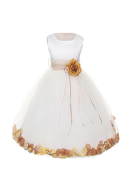 Dempsey Marie 21 Colors Satin Bodice Communion Flower Girl Pageant Petal Dress: Infant-14