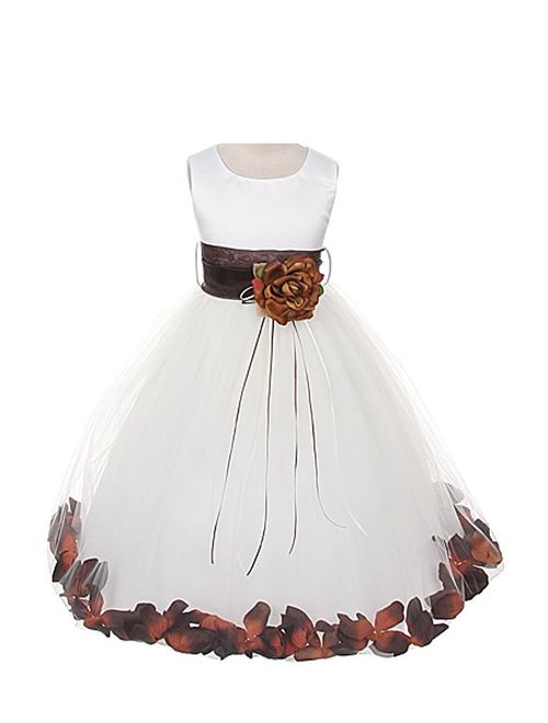 Dempsey Marie 21 Colors Satin Bodice Communion Flower Girl Pageant Petal Dress: Infant-14