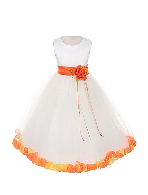 Dempsey Marie 21 Colors Satin Bodice Communion Flower Girl Pageant Petal Dress: Infant-14