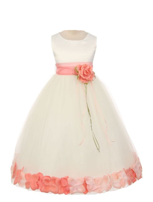 Dempsey Marie 21 Colors Satin Bodice Communion Flower Girl Pageant Petal Dress: Infant-14