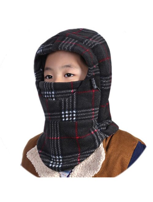 Children's Winter Windproof Cap Thick Warm Face Cover Adjustable Ski Hat