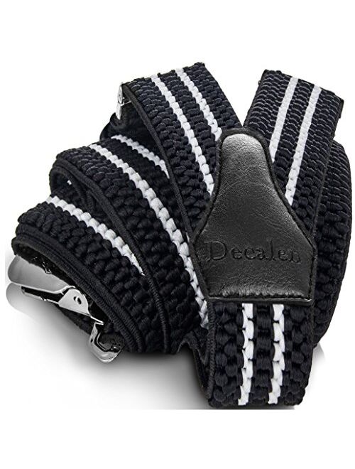 Decalen Mens Suspenders Very Strong Clips Heavy Duty Braces One Size Fits All Y Shape