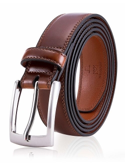 Men's Genuine Leather Dress Belt, Handmade, 100% Cow Leather, Fashion & Classic Designs for Work Business and Casual