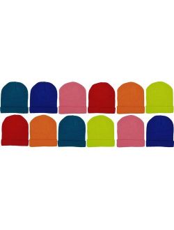 Kids Winter Beanies, 12 Pack Warm Cold Weather Hats Boys Girls Children Gift