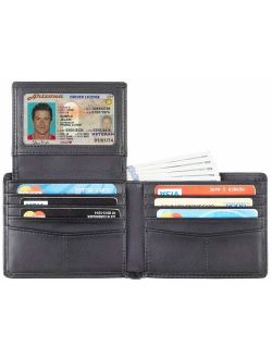 RFID Blocking Genuine Leather Bifold Multi Card Wallet Classic