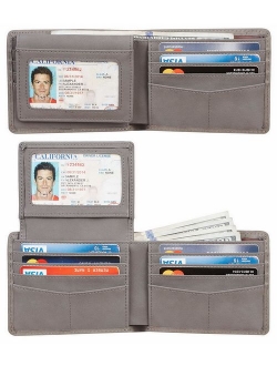 RFID Blocking Genuine Leather Bifold Multi Card Wallet Classic