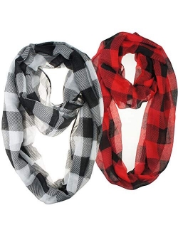 Vivian & Vincent 2 Pack of Soft Light Weight Elegant Sheer Infinity Scarf (Gift Idea)