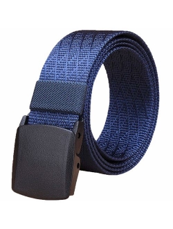 WYuZe Men's Military Tactical Web Belt, Casual Nylon Webbing with No Metal Buckle