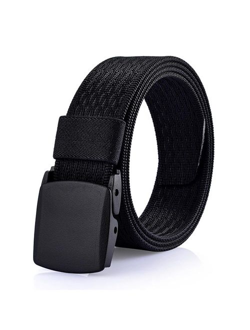 WYuZe Men's Military Tactical Web Belt, Casual Nylon Webbing with No Metal Buckle