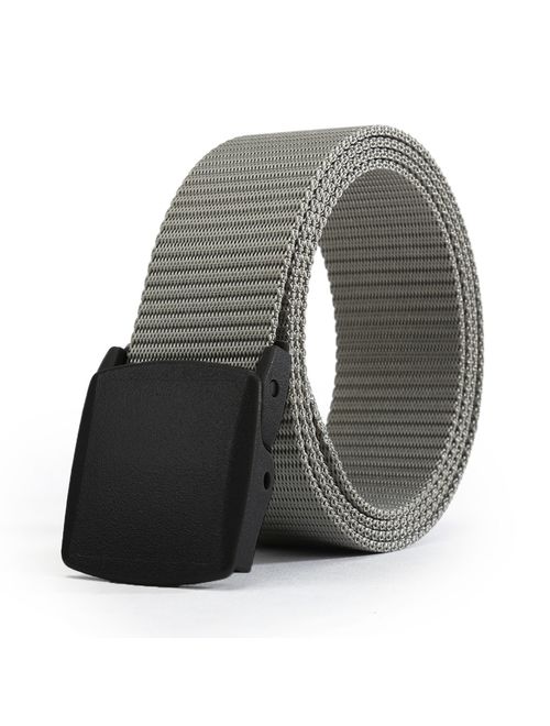 WYuZe Men's Military Tactical Web Belt, Casual Nylon Webbing with No Metal Buckle