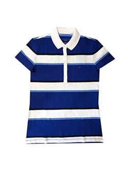 Women's 5 Button Striped Polo Shirt