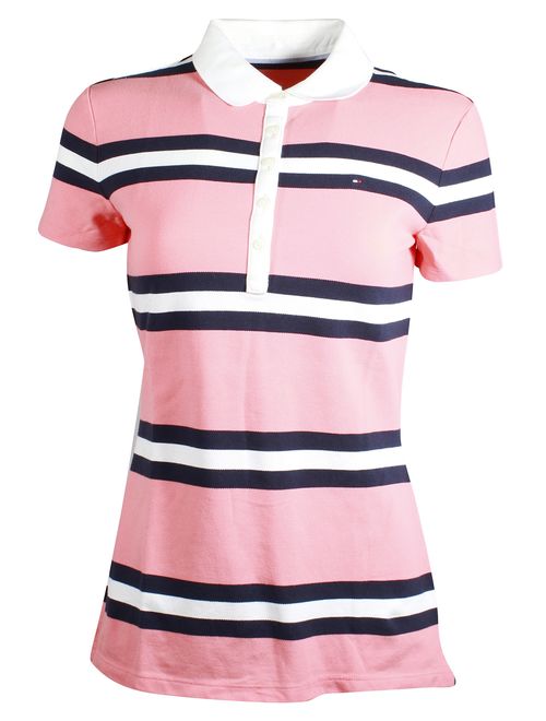 Tommy Hilfiger Women's 5 Button Striped Polo Shirt