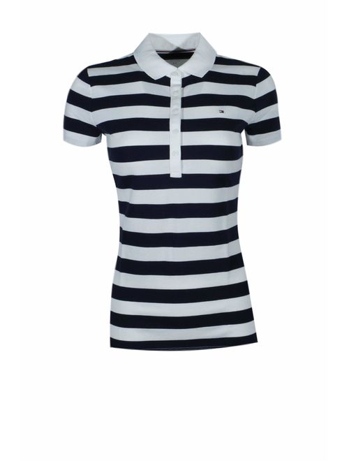 Tommy Hilfiger Women's 5 Button Striped Polo Shirt