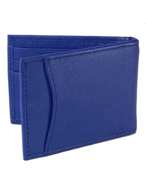 Alpine Swiss Mens Genuine Leather Spring Loaded Bifold Money Clip Wallet